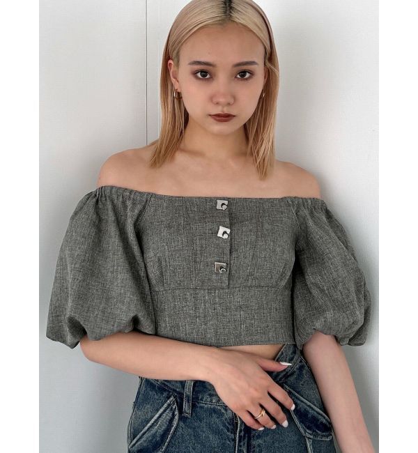 EMODA「ボックスEボタントップ」|シャツ・ブラウス|グレー
