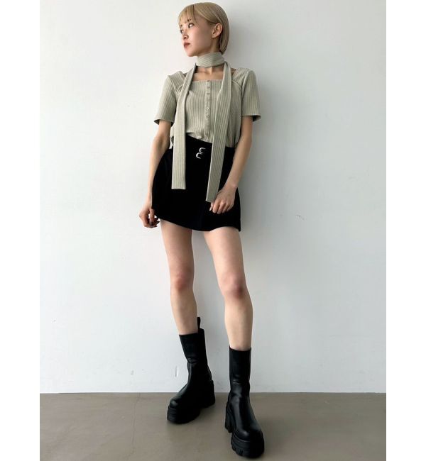 EMODA「スリムタイボタントップ」|Tシャツ・カットソー|