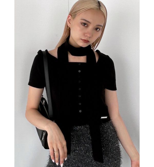 EMODA「スリムタイボタントップ」|Tシャツ・カットソー|