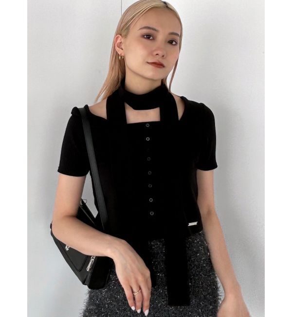 EMODA「スリムタイボタントップ」|Tシャツ・カットソー|