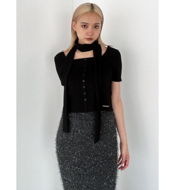 EMODA「スリムタイボタントップ」|Tシャツ・カットソー|