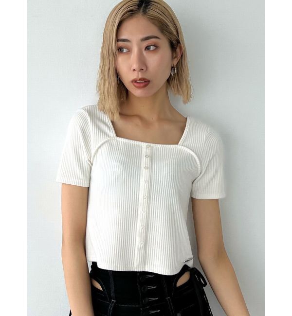 EMODA「スリムタイボタントップ」|Tシャツ・カットソー|