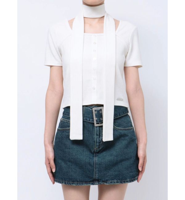 EMODA「スリムタイボタントップ」|Tシャツ・カットソー|