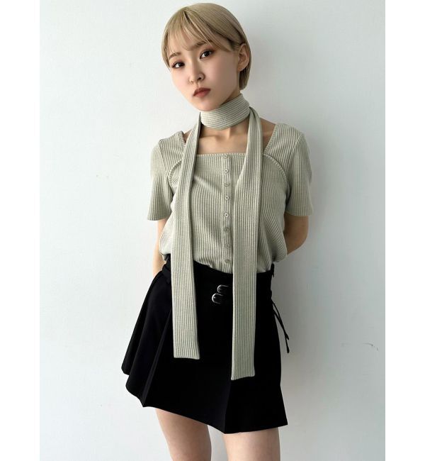 EMODA「スリムタイボタントップ」|Tシャツ・カットソー|