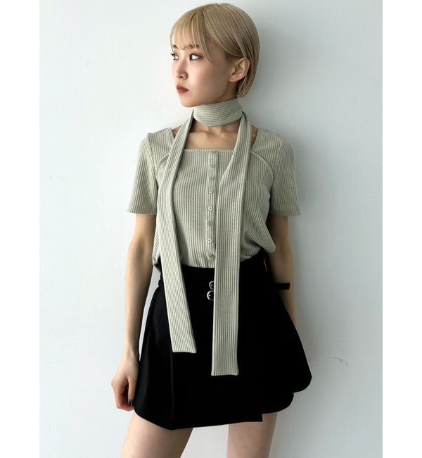 EMODA「スリムタイボタントップ」|Tシャツ・カットソー|