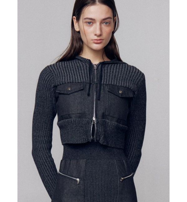 EMODA「ドッキングポケットニットパーカー」|ニット・セーター|
