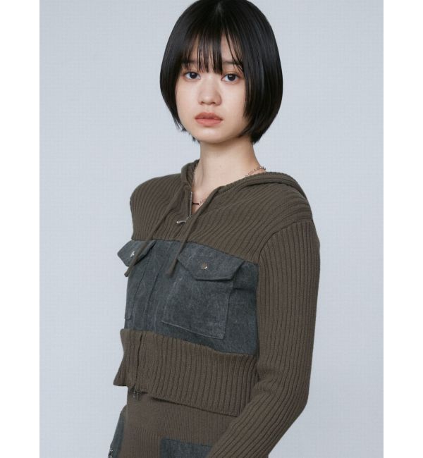 EMODA「ドッキングポケットニットパーカー」|ニット・セーター|