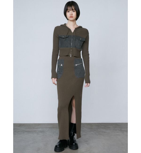 EMODA「ドッキングポケットニットパーカー」|ニット・セーター|