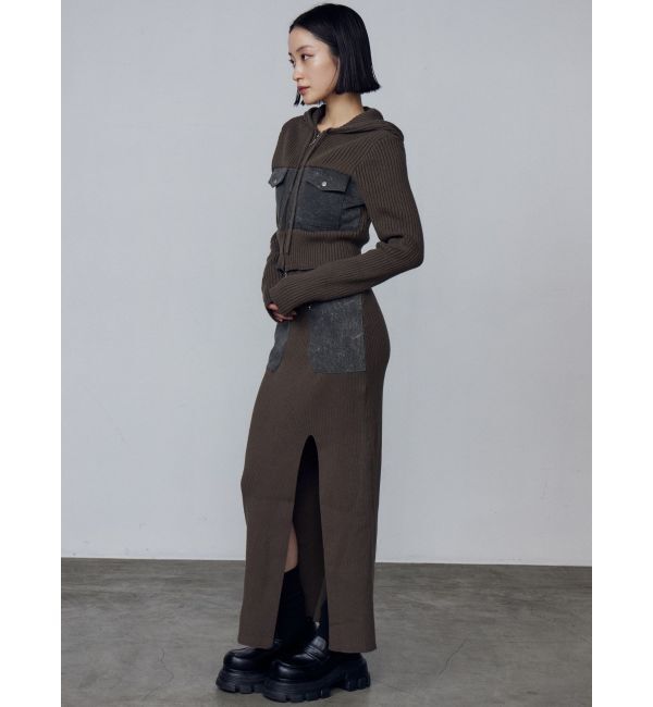 EMODA「ドッキングポケットニットパーカー」|ニット・セーター|