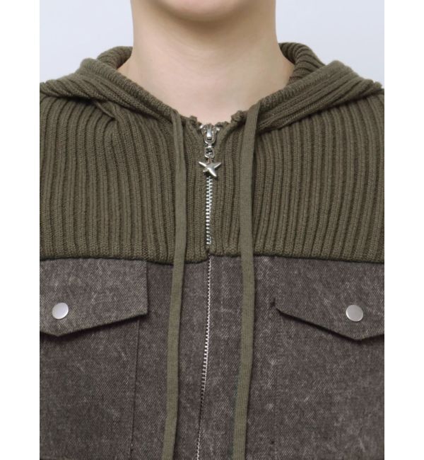 EMODA「ドッキングポケットニットパーカー」|ニット・セーター|