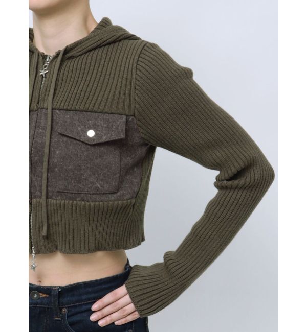 EMODA「ドッキングポケットニットパーカー」|ニット・セーター|