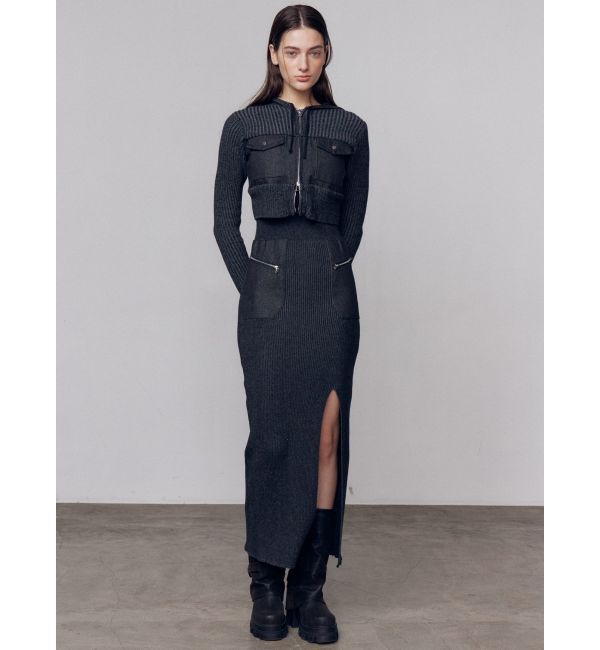 EMODA「ドッキングポケットニットパーカー」|ニット・セーター|