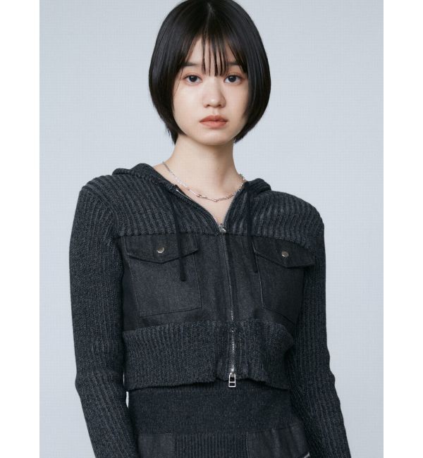 EMODA「ドッキングポケットニットパーカー」|ニット・セーター|