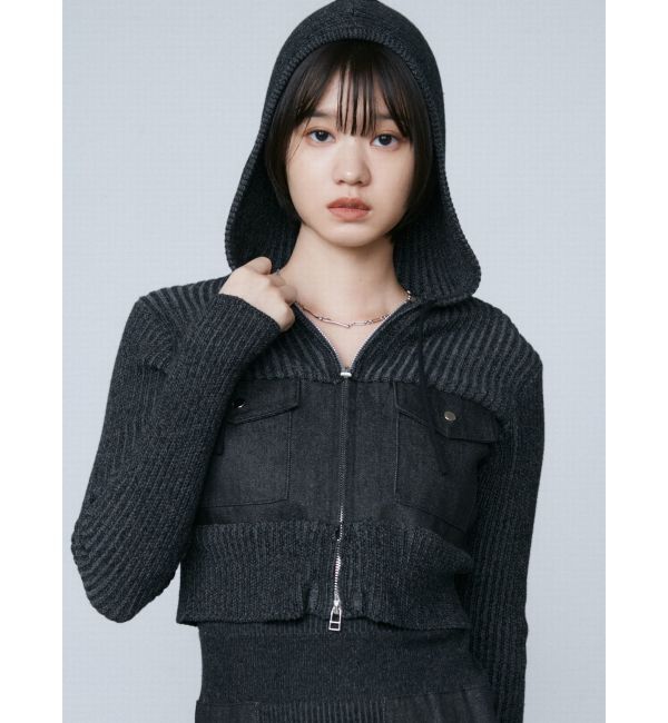 EMODA「ドッキングポケットニットパーカー」|ニット・セーター|