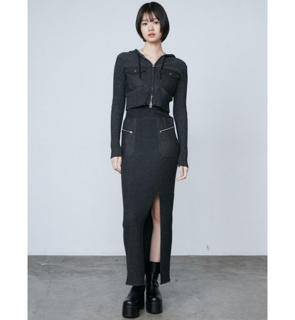 EMODA「ドッキングポケットニットパーカー」|ニット・セーター|