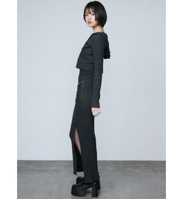 EMODA「ドッキングポケットニットパーカー」|ニット・セーター|