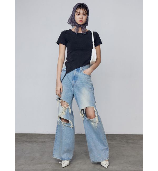 EMODA「ボールドリップドルーズジーンズ」|デニム|