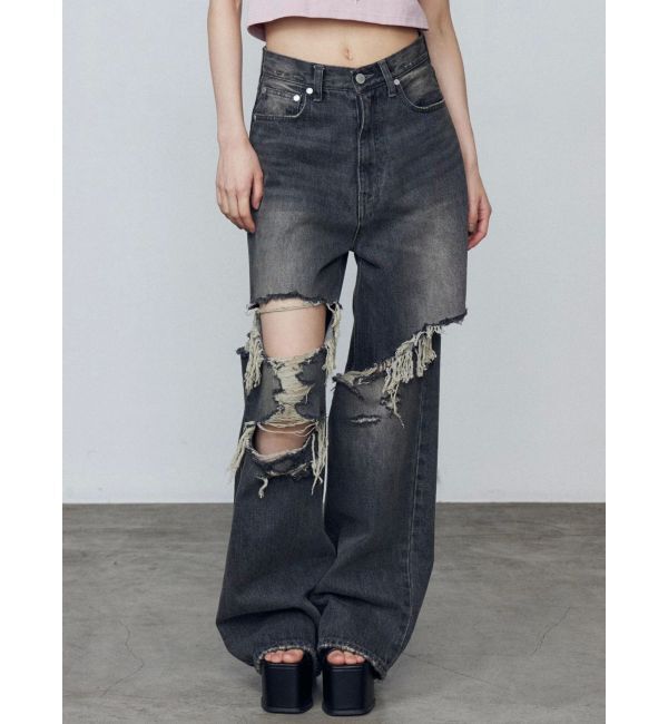 EMODA「ボールドリップドルーズジーンズ」|デニム|