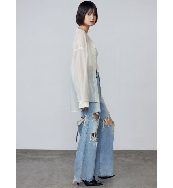 EMODA「ボールドリップドルーズジーンズ」|デニム|