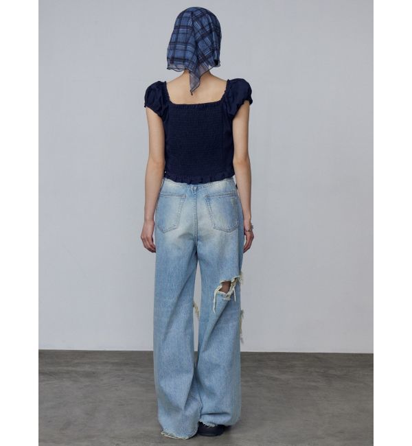 EMODA「ボールドリップドルーズジーンズ」|デニム|