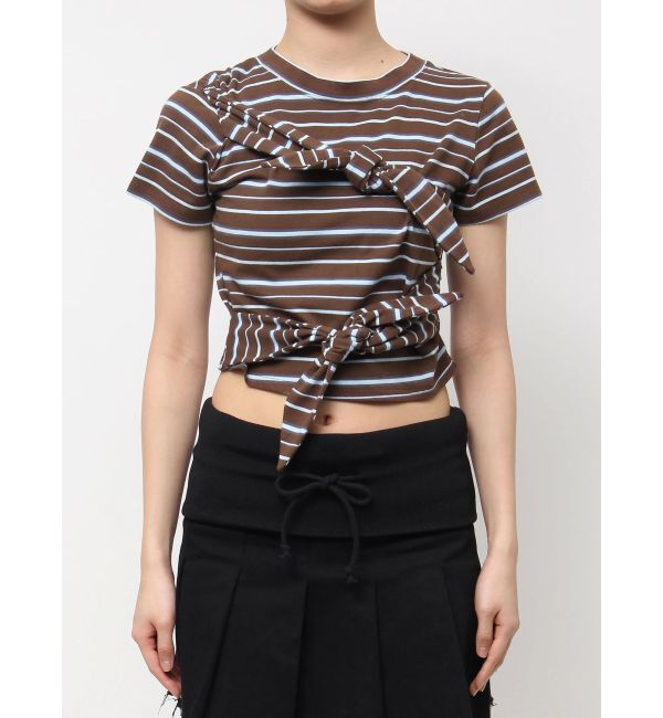 EMODA「ダブルリボンコンパクトTシャツ」|Tシャツ・カットソー|ブラウン
