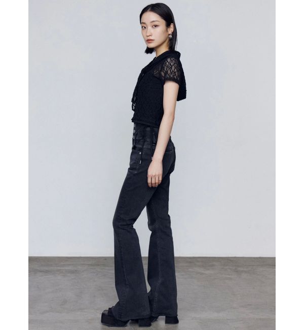 EMODA「サイドオープンハイウエストフレアパギンス」|デニム|