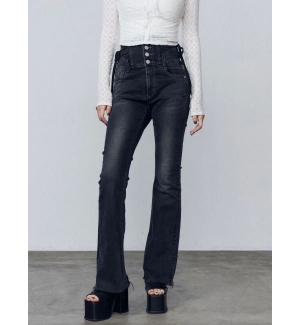 EMODA「サイドオープンハイウエストフレアパギンス」|デニム|