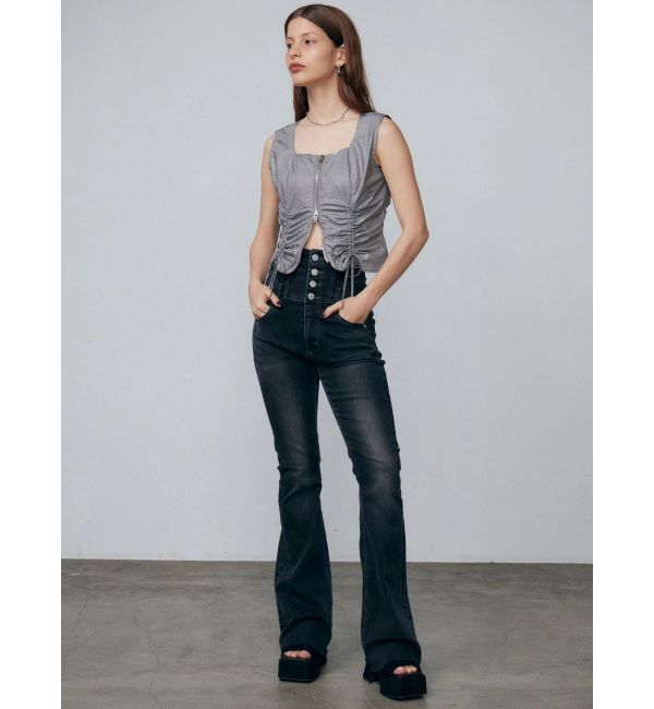 EMODA「サイドオープンハイウエストフレアパギンス」|デニム|