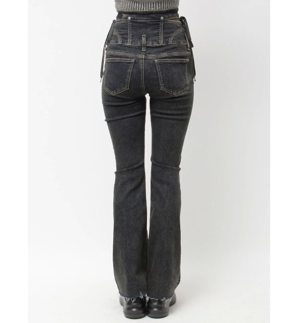 EMODA「サイドオープンハイウエストフレアパギンス」|デニム|