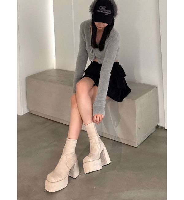 EMODA「バルキープランプショートフィットブーツ」|ショートブーツ|