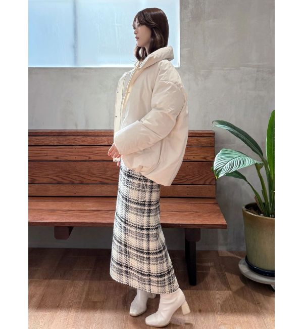 MERCURYDUO「チェックツィードタイトスカート」|スカート|