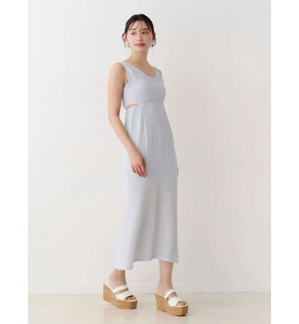 MERCURYDUO「【MERCURYDUO&times;AMPHI】カップ付きサイドカットアウトマーメイドワンピース」|ワンピース|