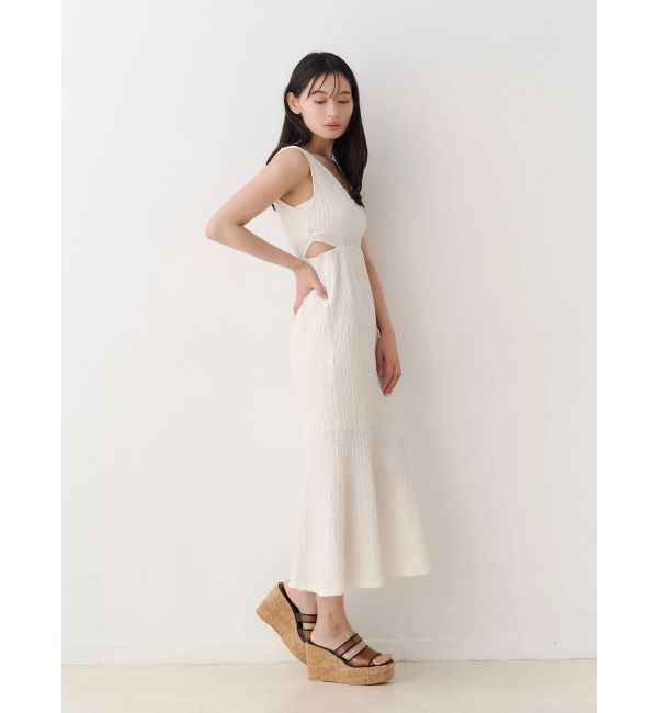 MERCURYDUO「【MERCURYDUO&times;AMPHI】カップ付きサイドカットアウトマーメイドワンピース」|ワンピース|