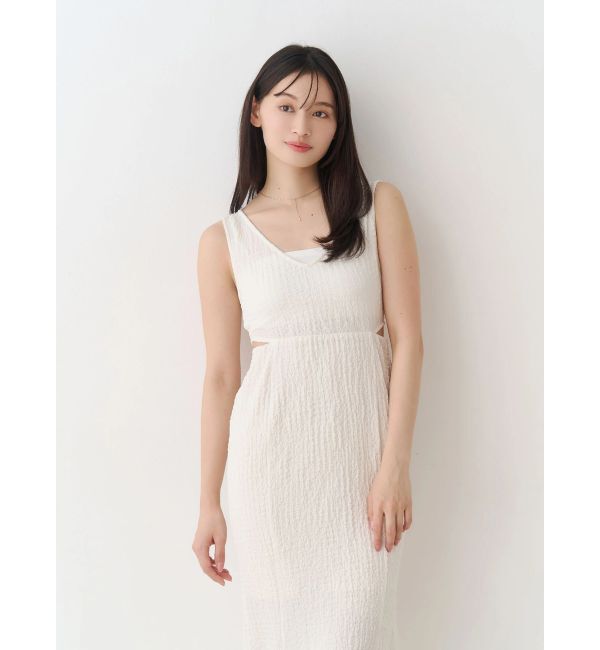 MERCURYDUO「【MERCURYDUO&times;AMPHI】カップ付きサイドカットアウトマーメイドワンピース」|ワンピース|