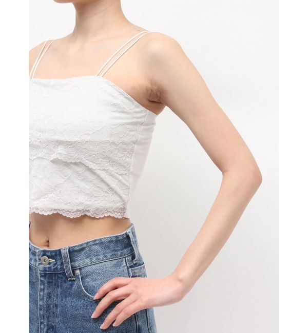 MERCURYDUO「【MERCURYDUO&times;AMPHI】カップ付きレースベアトップ」|Tシャツ・カットソー|