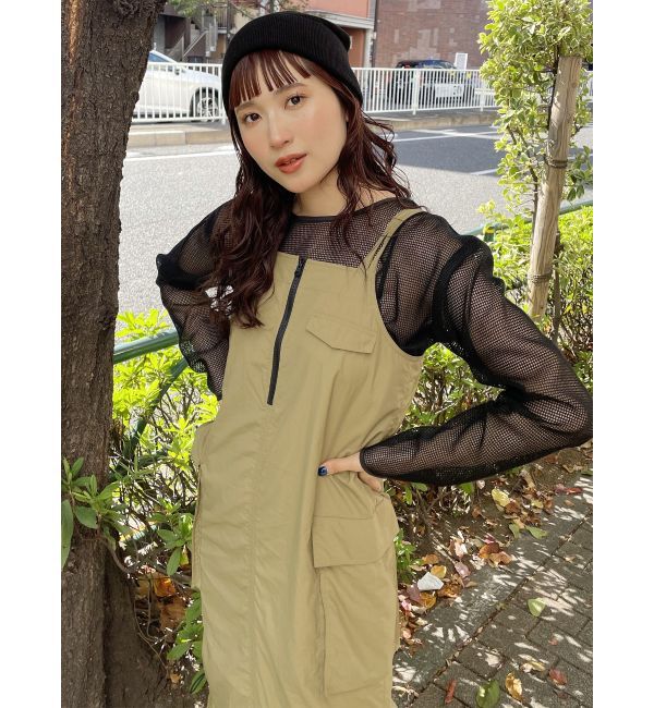MURUA「メッシュロゴカーゴワンピース」|ワンピース|