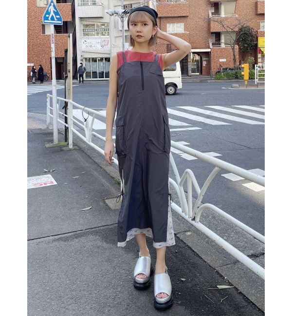 MURUA「メッシュロゴカーゴワンピース」|ワンピース|