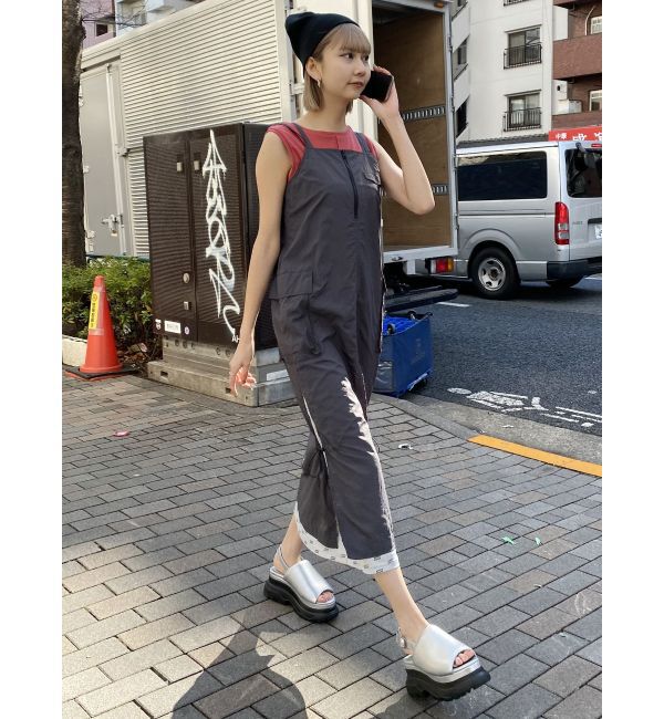 MURUA「メッシュロゴカーゴワンピース」|ワンピース|