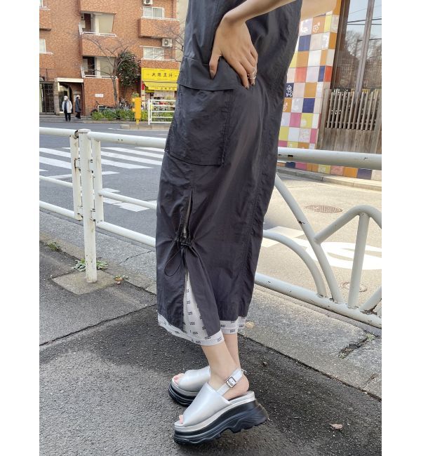 MURUA「メッシュロゴカーゴワンピース」|ワンピース|