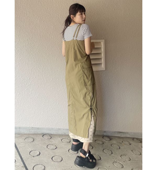 MURUA「メッシュロゴカーゴワンピース」|ワンピース|