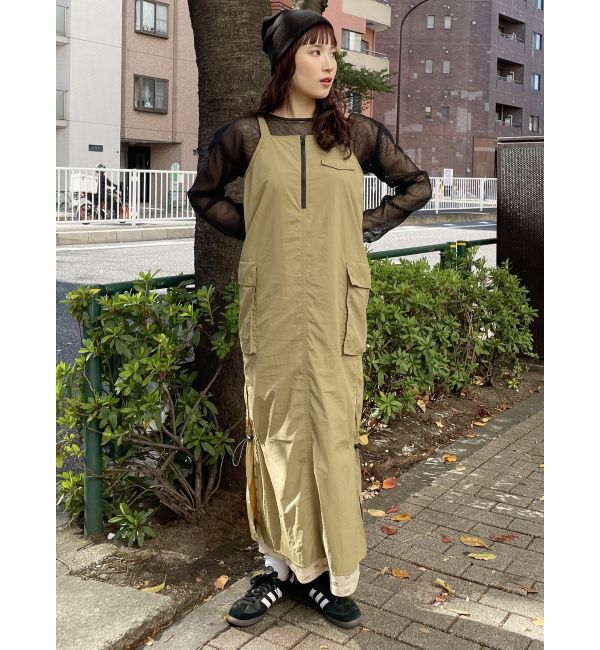 MURUA「メッシュロゴカーゴワンピース」|ワンピース|