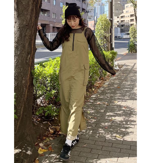 MURUA「メッシュロゴカーゴワンピース」|ワンピース|