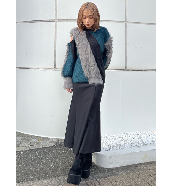 MURUA「【YUKKOコラボ】MIXヤーンチュニックニット」|ニット・セーター|