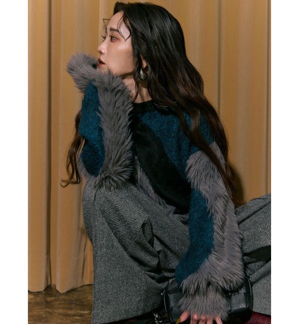 MURUA「【YUKKOコラボ】MIXヤーンチュニックニット」|ニット・セーター|