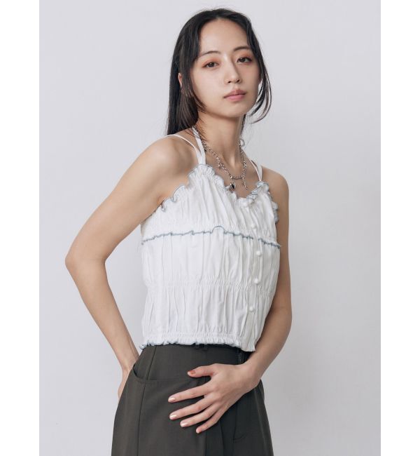 MURUA「バイカラーギャザーキャミソール」|キャミソール|