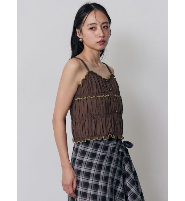 MURUA「バイカラーギャザーキャミソール」|キャミソール|