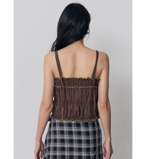 MURUA「バイカラーギャザーキャミソール」|キャミソール|