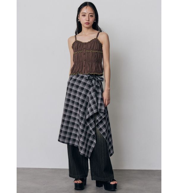 MURUA「バイカラーギャザーキャミソール」|キャミソール|