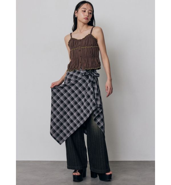 MURUA「バイカラーギャザーキャミソール」|キャミソール|