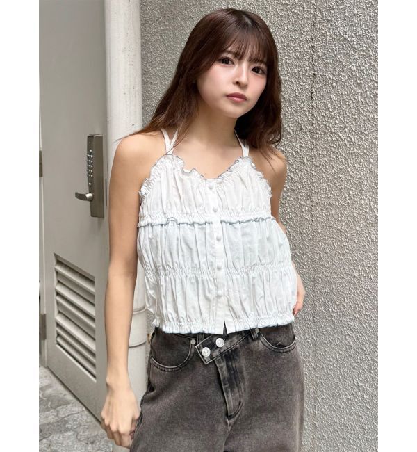 MURUA「バイカラーギャザーキャミソール」|キャミソール|